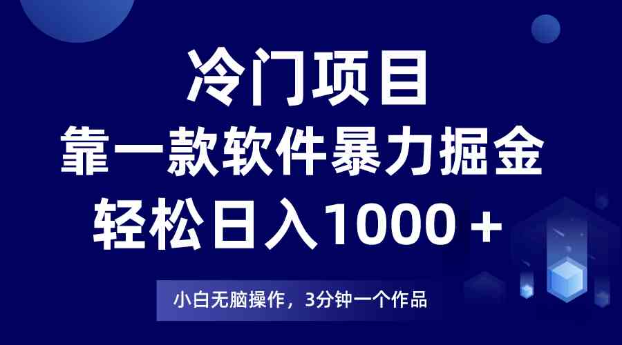 （9791期）冷门项目，靠一款软件暴力掘金日入1000＋，小白轻松上手第二天见收益-大熊猫资源站