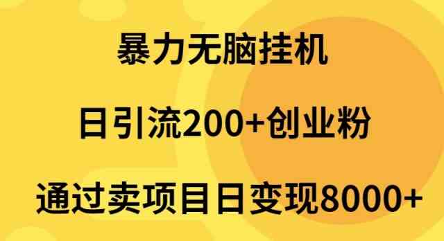 （9788期）暴力无脑挂机日引流200+创业粉通过卖项目日变现2000+-大熊猫资源站